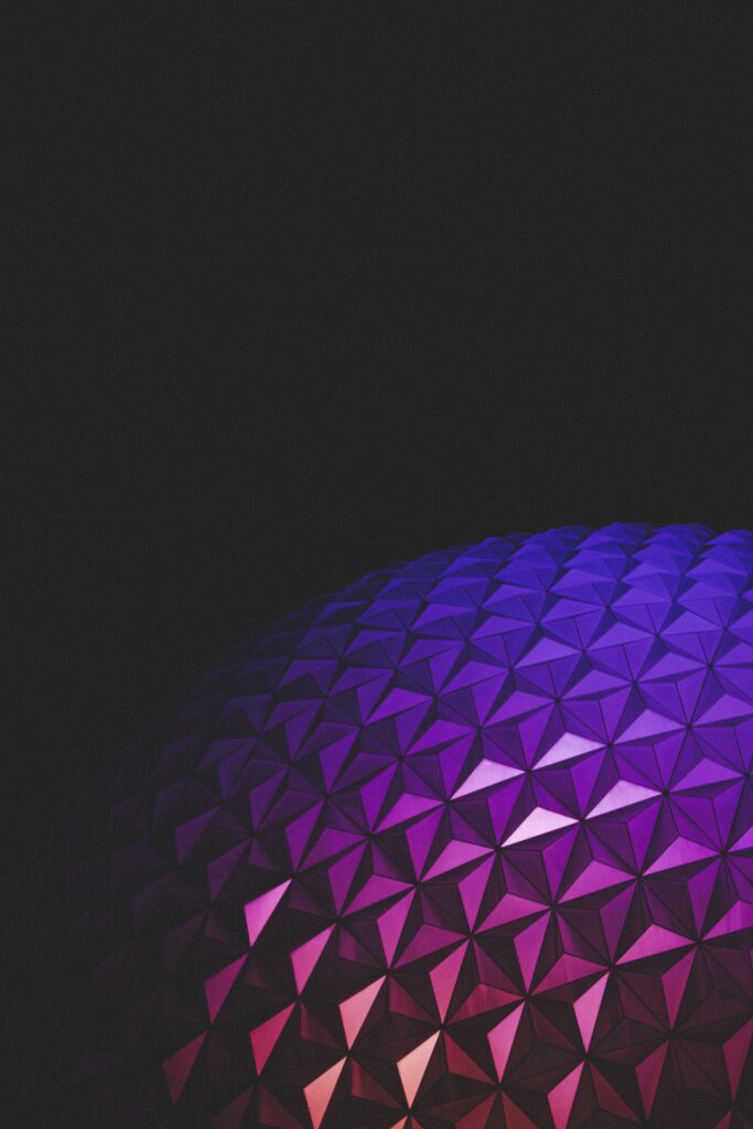 Beautiful Closeup Shot Epcot Taken Night With Amazing Colored Textures Dark Background 683x1024